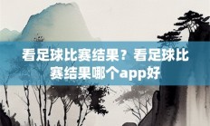 看足球比赛结果？看足球比赛结果哪个app好