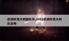 欧洲杯意大利副队长,2021欧洲杯意大利队主帅